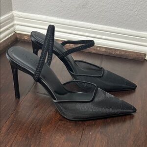 Elegant Black Mesh Heels